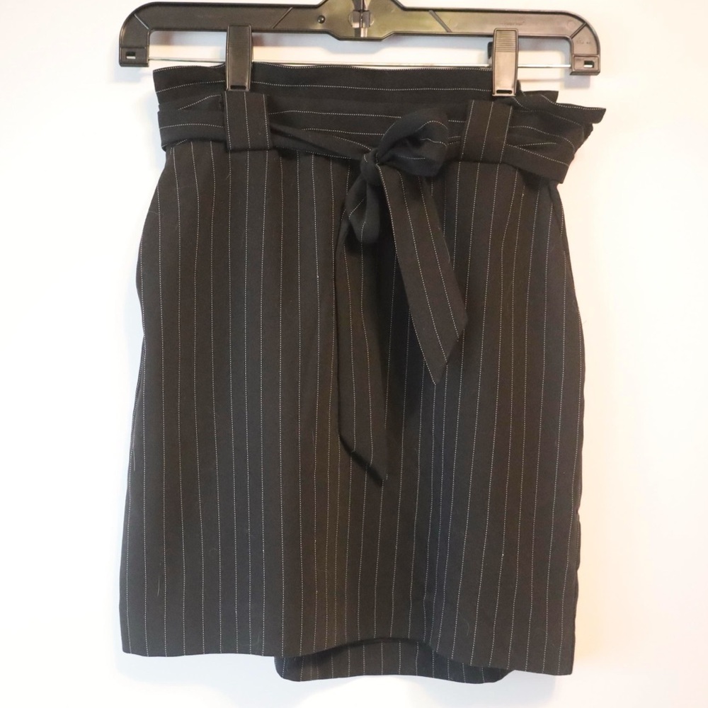 Express High Waist Black Pinstripe Skirt